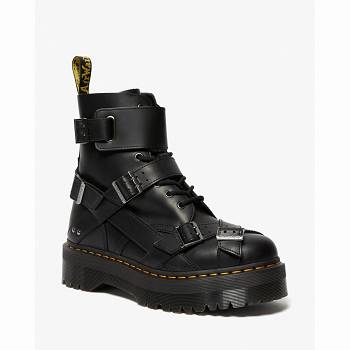 Dr Martens Férfi Jadon Strap Bőr Platform Bakancs Fekete